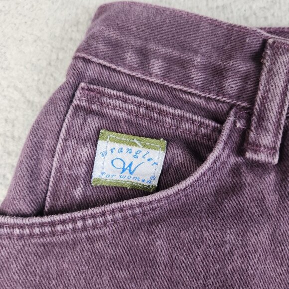 VTG Wrangler Jeans Womens 12 Purple Denim High Rise Straight Leg Mom USA Made - Picture 4 of 9